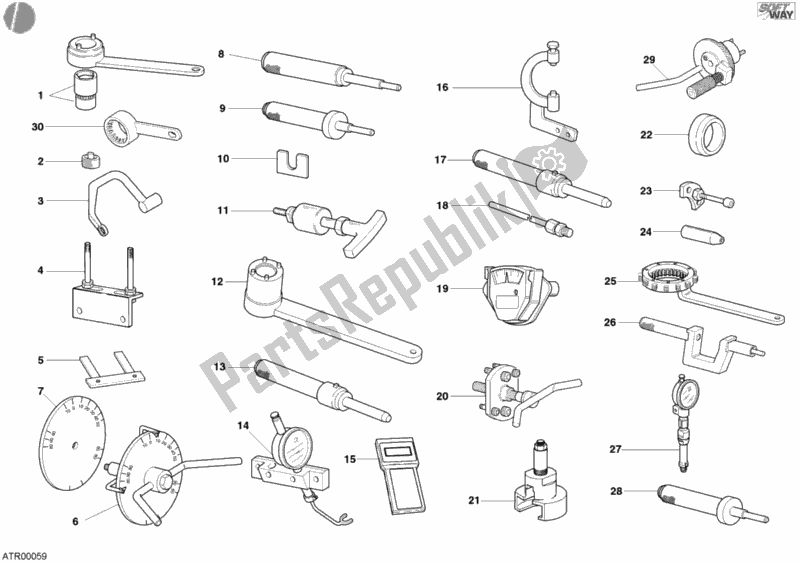 Tutte le parti per il Attrezzi Di Servizio Dell'officina, Motore del Ducati Sport ST4 S 996 2004